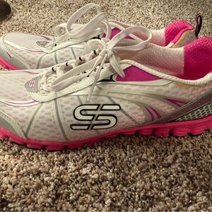 Skechers White and Pink Women's Athletic Sneakers